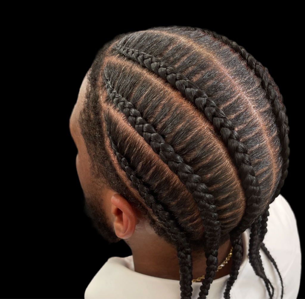 Men’s cornrows wash & blow