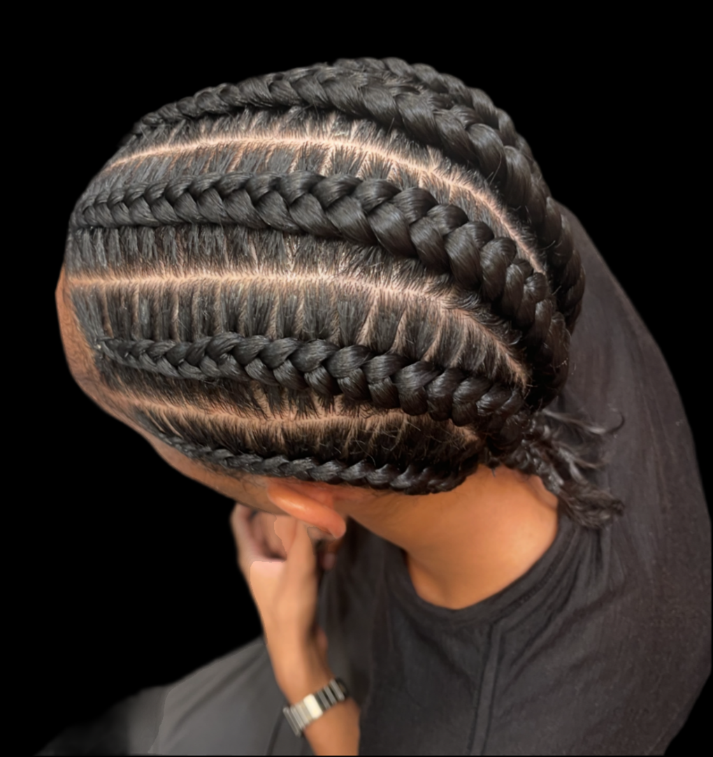 Men’s cornrows wash & blow