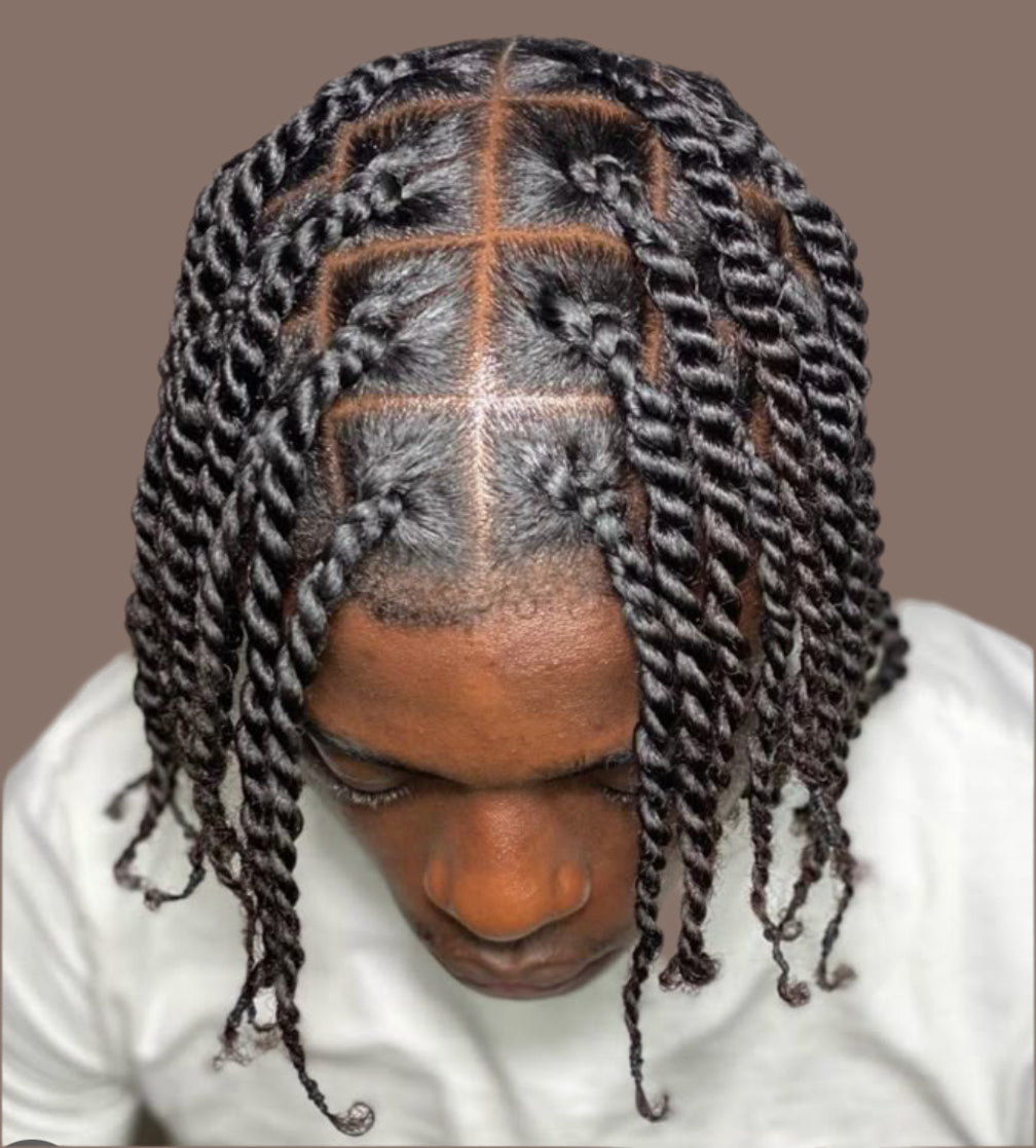 Men's two strand twist wash & blow